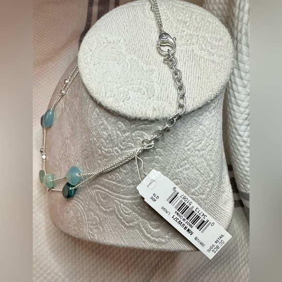 MONET Double Stranded Beaded Necklace with Silver Toned Chain - Picture 4 of 12